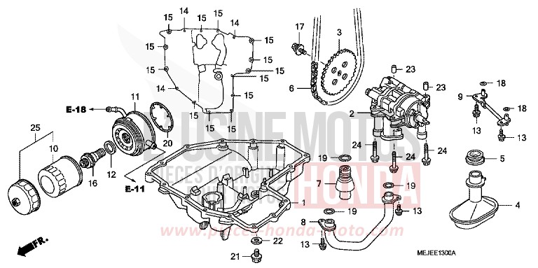OELWANNE/OELPUMPE von CB1300 Super Bold'or ABS PEARL FADELESS WHITE (NH341KF) von 2007